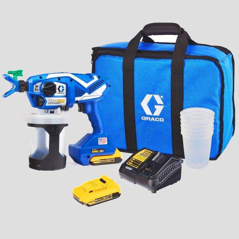 Batteridrevet luftfritt malersprøyte Graco UltraMAX; 18 V; 2x2,0 Ah batt.