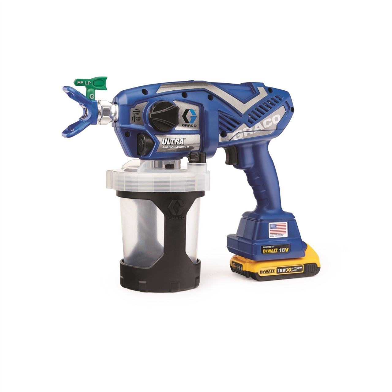Batteridrevet luftfritt malersprøyte Graco Ultra; 18 V; 2x2,0 Ah batt.