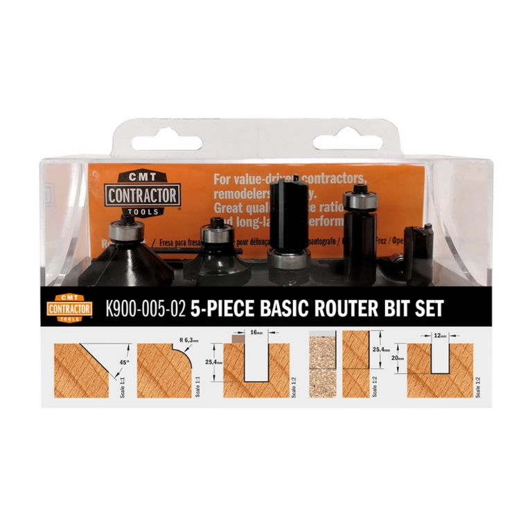 Freseborsett CMT Contractor K900-005-02; 8mm; 5 stk
