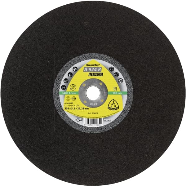 Abrasiv kappeskive Klingspor A 924 R SPECIAL; 305x4x25,4 mm