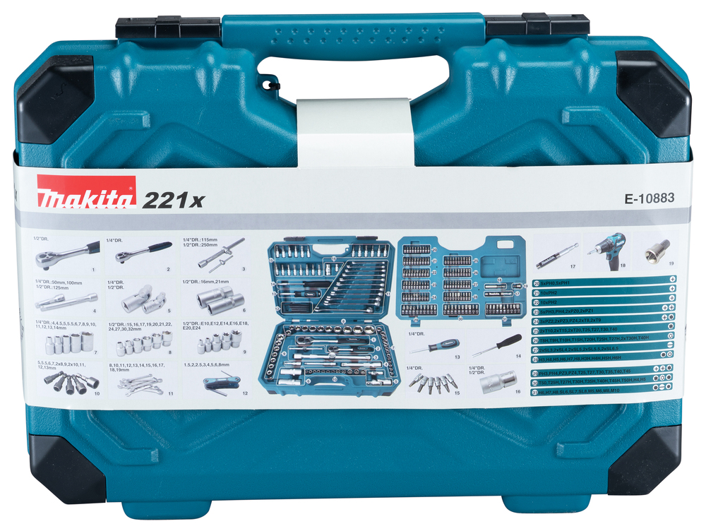 Verktøysett Makita; 221 stk