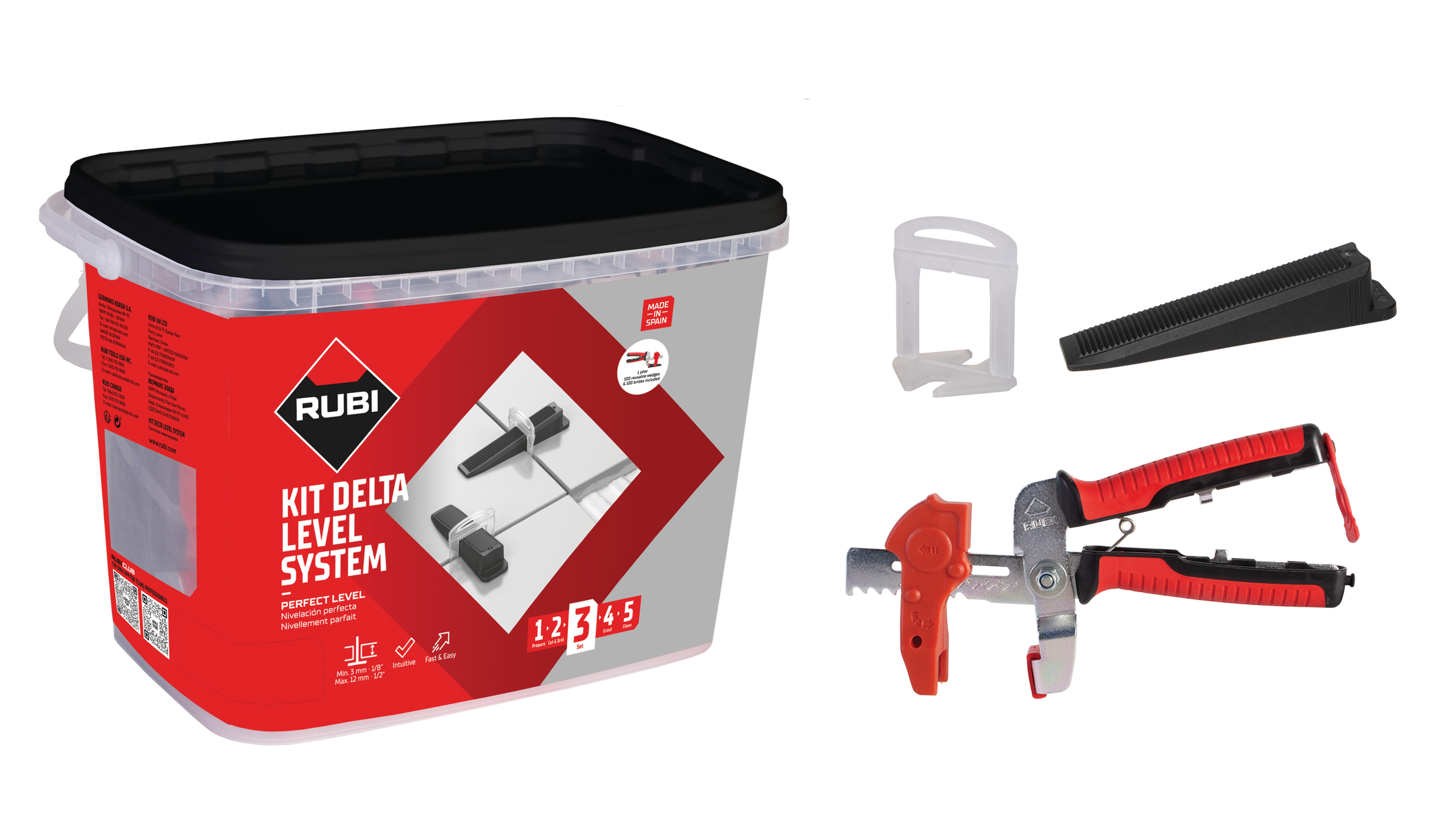 Nivelleringssett Rubi DELTA LEVEL SYSTEM; 3-12 mm; 1 mm; 100 stk