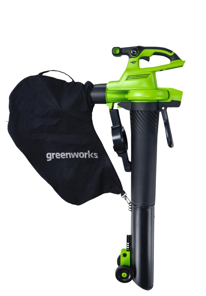 Batteridrevet løvblåser Greenworks GD40BVII; 40 V (uten batteri og lader)