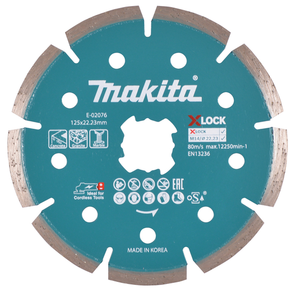 Segmentert sagskive for tørr- og våtkapping Makita X-Lock; 125 mm