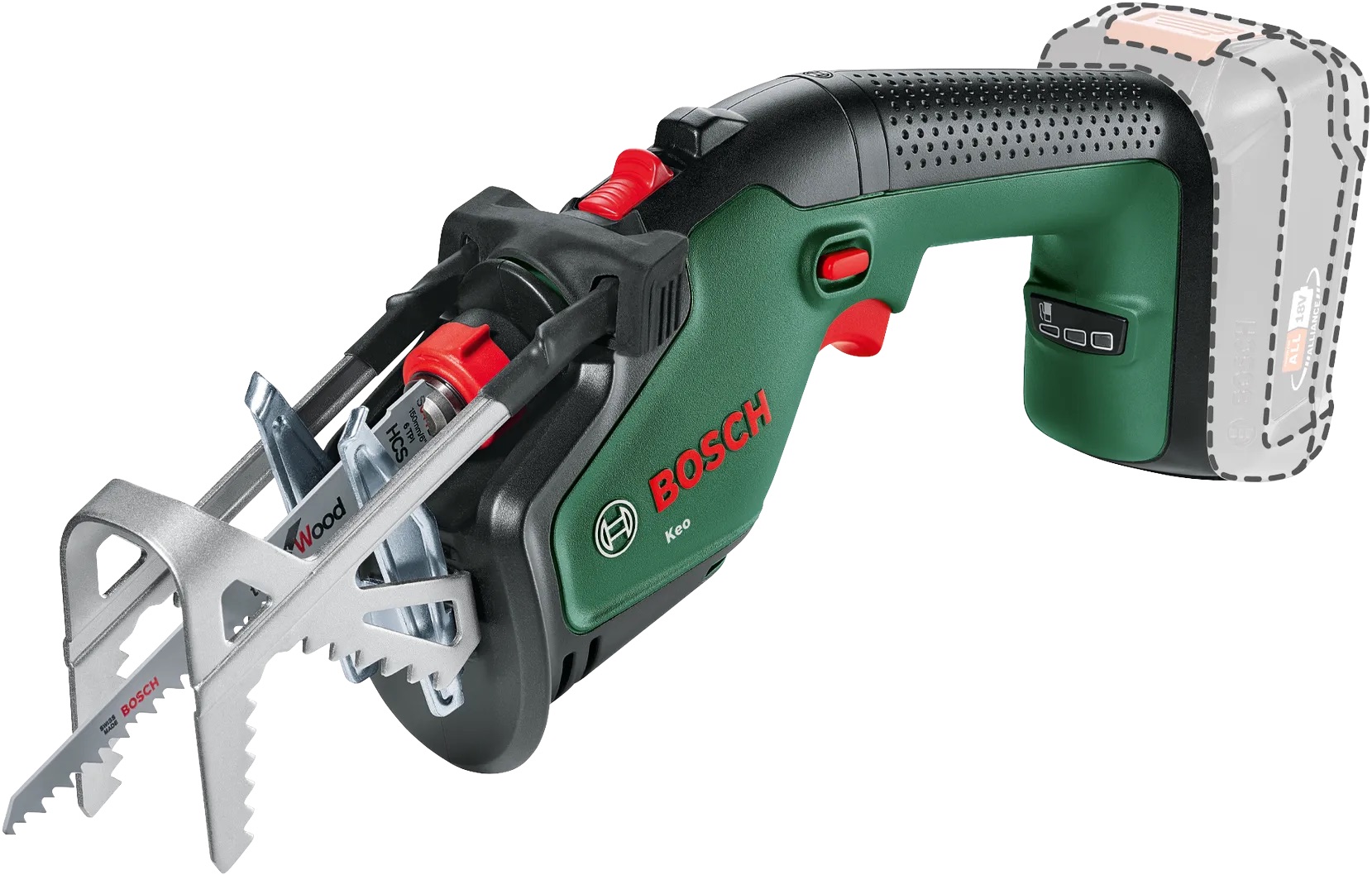 Batteridrevet tigersag Bosch Keo; 18 V (uten batteri og lader)