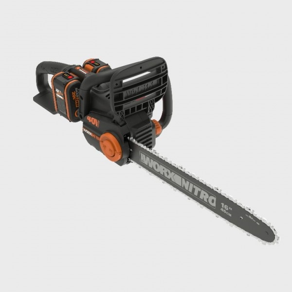 Motorsag Worx WG385E; 2x20 V; 2x4,0 Ah; 40 cm bånd