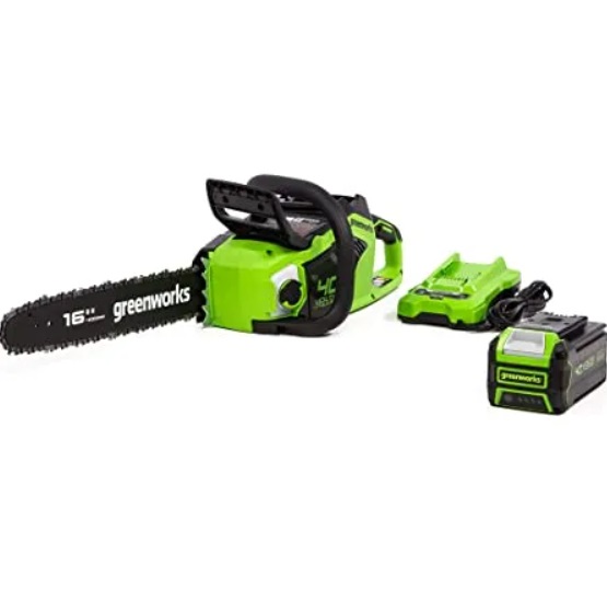 Motorsag Greenworks GD24X2CS36K4x; 2x24 V; 2x4,0 Ah; 36 cm bånd