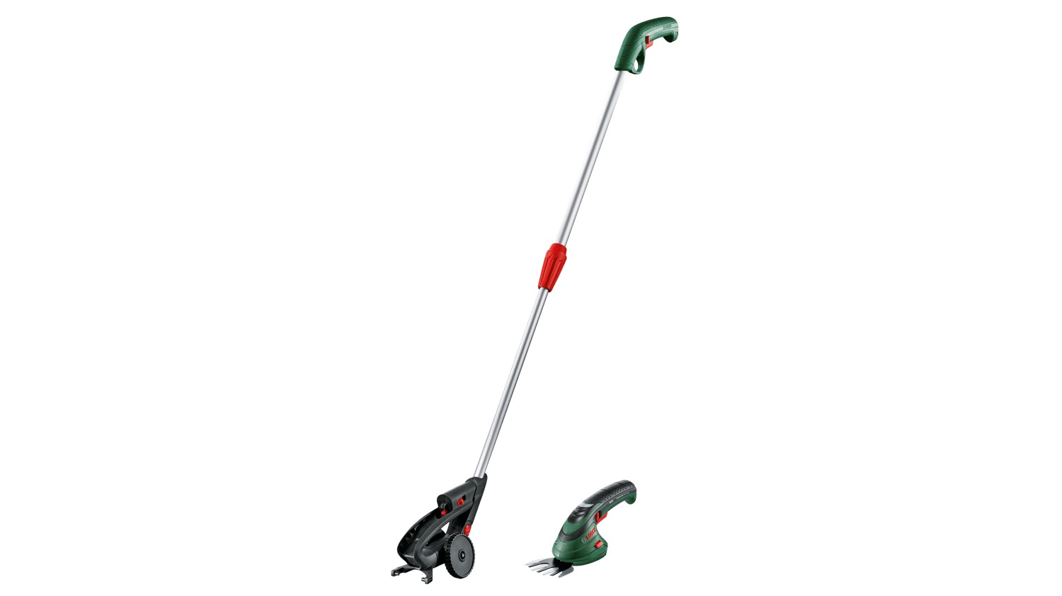 Gressaks Bosch Isio 0600833109; 3,6 V; 1,5 Ah + Teleskopstang