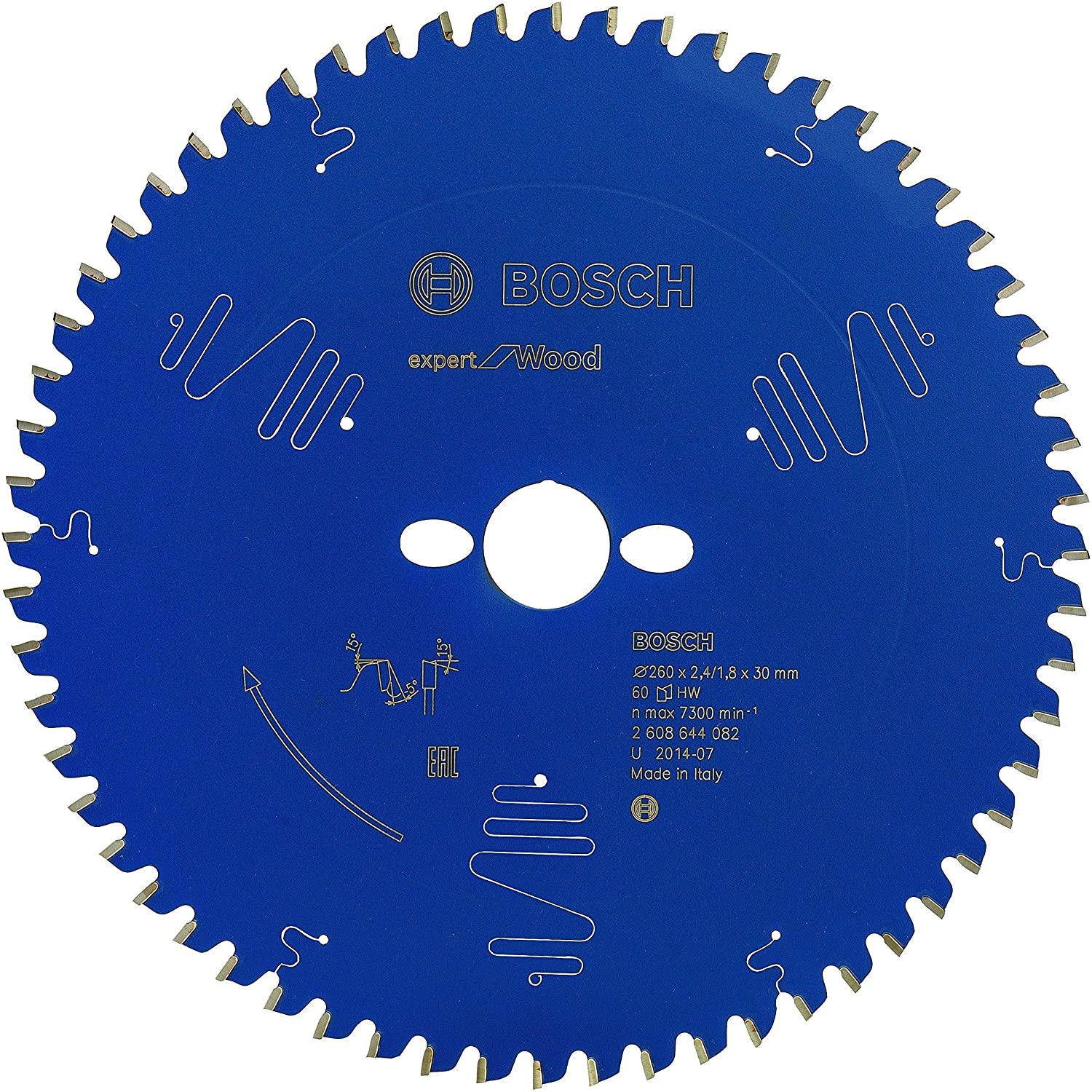 Sagblad for tre Bosch Expert for Wood 2608644082; 260x30x2,4 mm