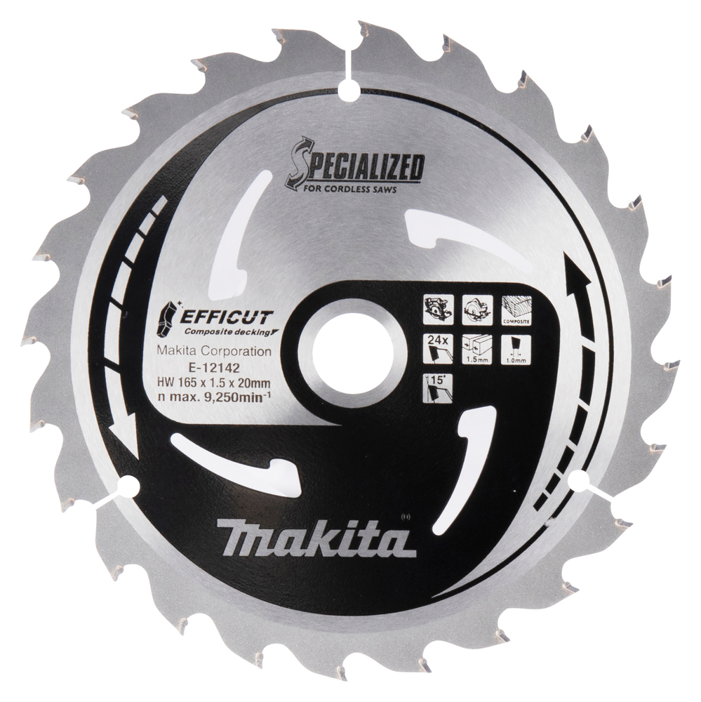 Kappeskive Makita E-12142 TCT; 165x1,5x20 mm; T24; 15°