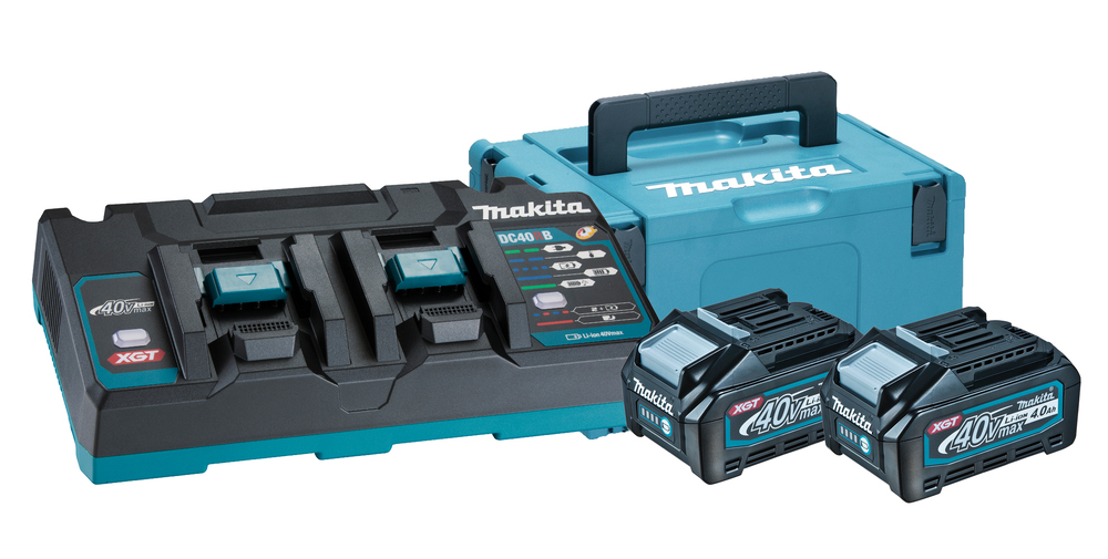 Tilbehørsett Makita 191U00-8 (BL4040+DC40RB+MAKPAC); 40 V; 2x4,0 Ah batt.