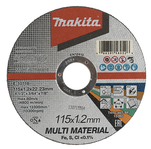 Abrasiv kappeskive Makita E-10718; 115x1,2x22,23 mm