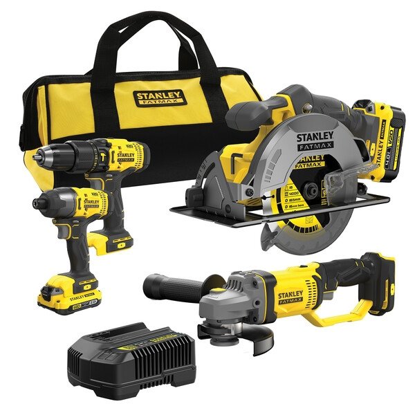 Verktøysett Stanley SFMCK469M2-QW (SFMCD711 + SFMCF800 + SFMCG400 + SFMCS500); 2x4,0 Ah batt.