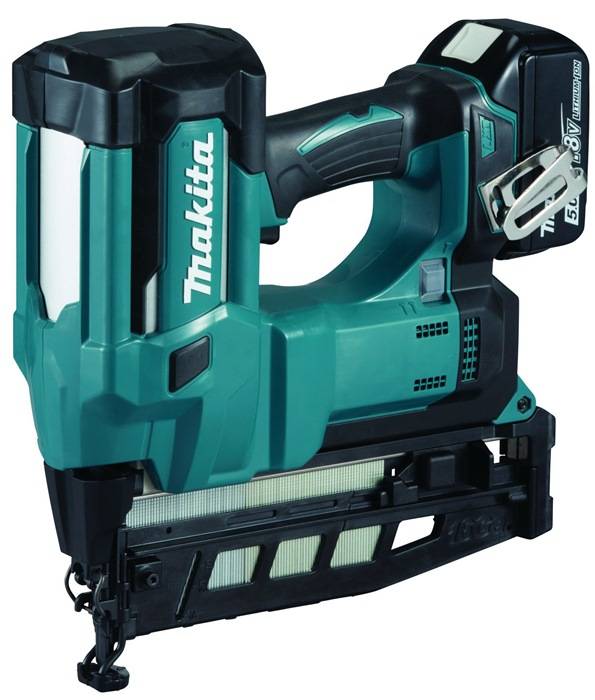 Batteridrevet dykkertpistol Makita DBN600RTJ; 18 V; 2x5,0 Ah batt.