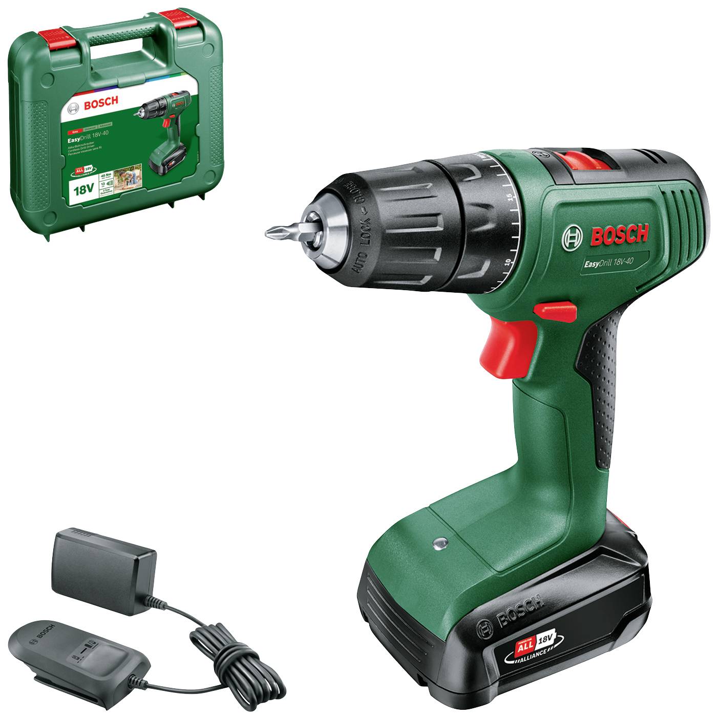 Skrutrekker/bor Bosch EasyDrill 18V-40; 18 V; 1x2,0 Ah batt.
