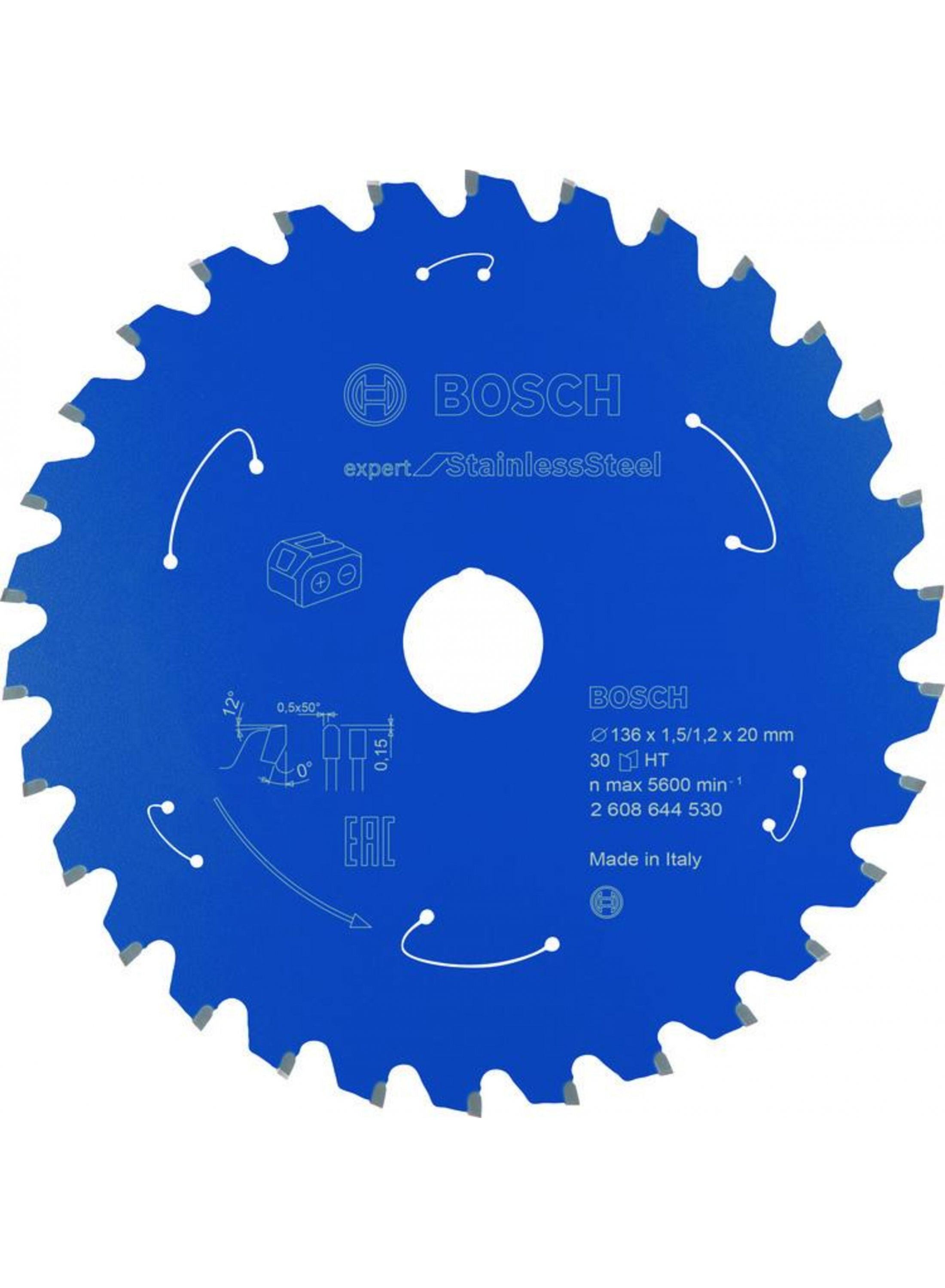 Kappeskive Bosch Expert for Stainless Steel 2608644530; 136x20 mm