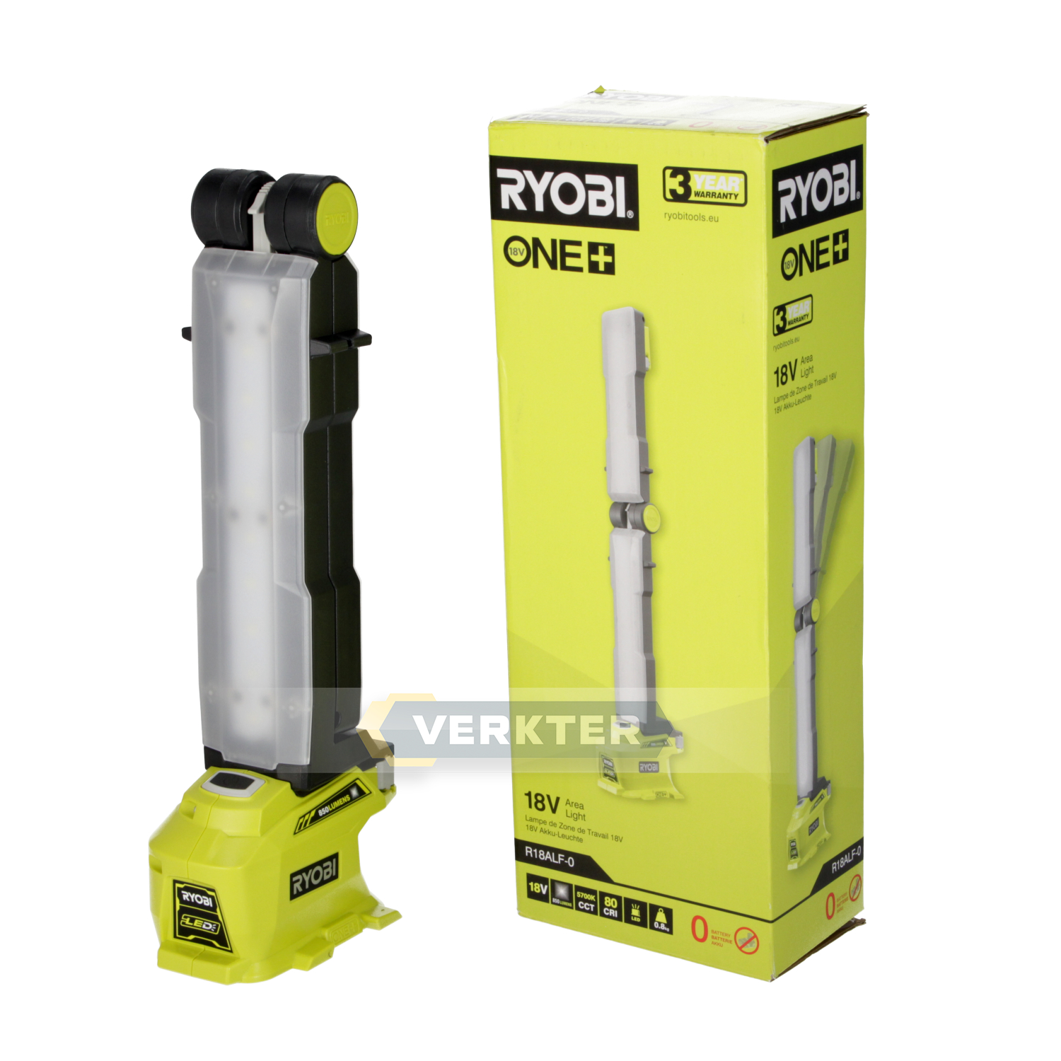 Batteridrevet arbeidslampe Ryobi R18ALF-0; 18 V (uten batteri og lader)