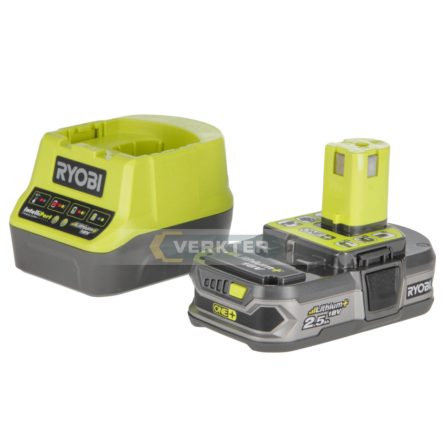 Tilbehørsett Ryobi RC18120-125; 18 V; 1x2,5 Ah batteri. + lader RC18120 ONE +