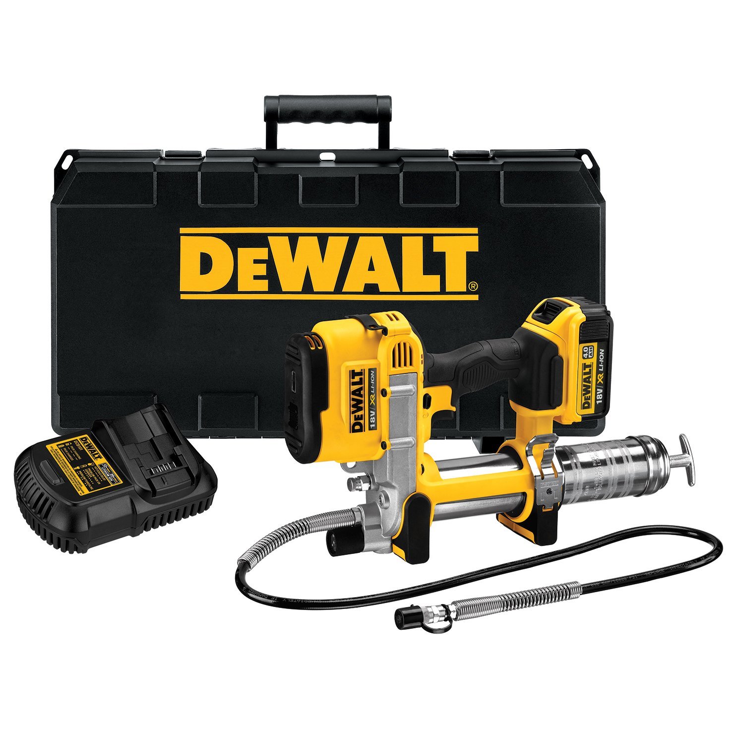 Trådløs smøresprøyte DeWalt DCGG571M1-QW; 18 V; 1x4,0 Ah batt.