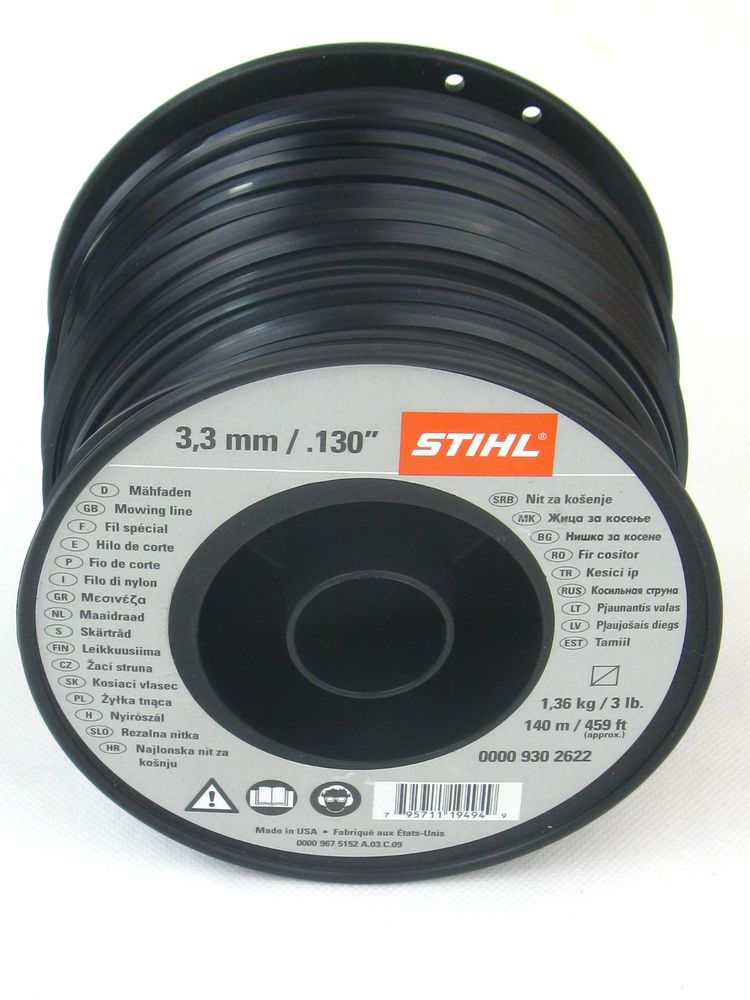 Trimmertråd Stihl; 3,3 mm x 142 m firkantet