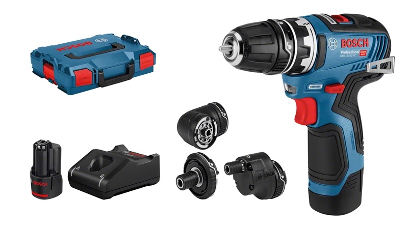 Skrutrekker/bor Bosch GSR 12V-35 FC; 12 V; 2x3,0 Ah batt.