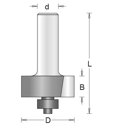 Falsfres Hikoki 754098; d=8 mm; D=31,7 mm; med kulelager