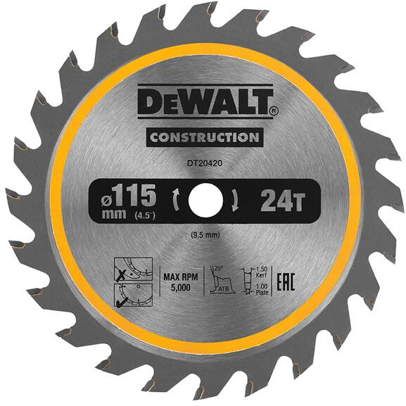 Sagblad for tre DeWalt DT20420-QZ; 115 mm; Z24