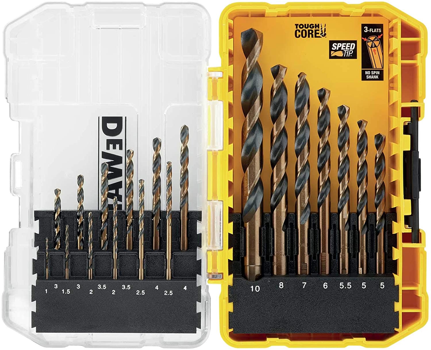 Borsett DeWalt DT70728-QZ; 1-10 mm; 19 stk