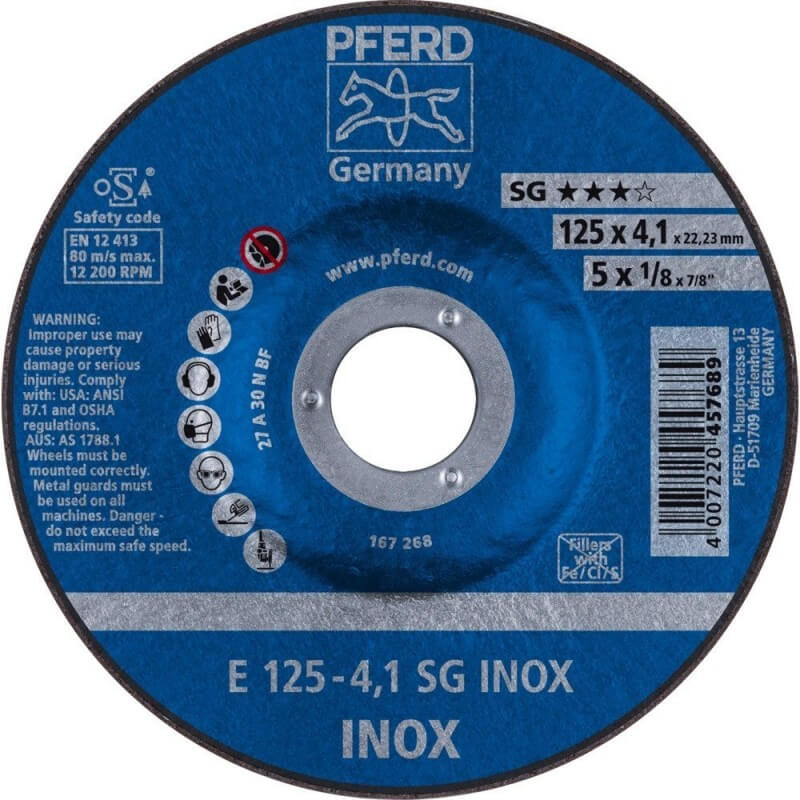 Slipeskive Pferd SG-Inox; 125 mm; A30