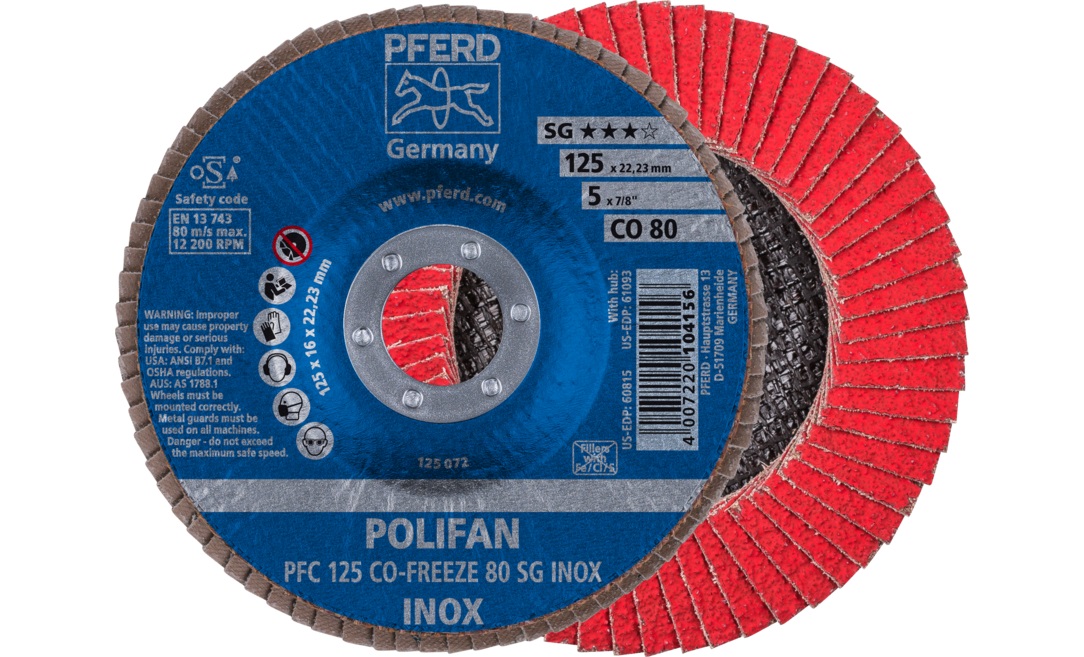 Lamellrondeller Pferd CO-Freeze SG Inox; 125 mm; P80