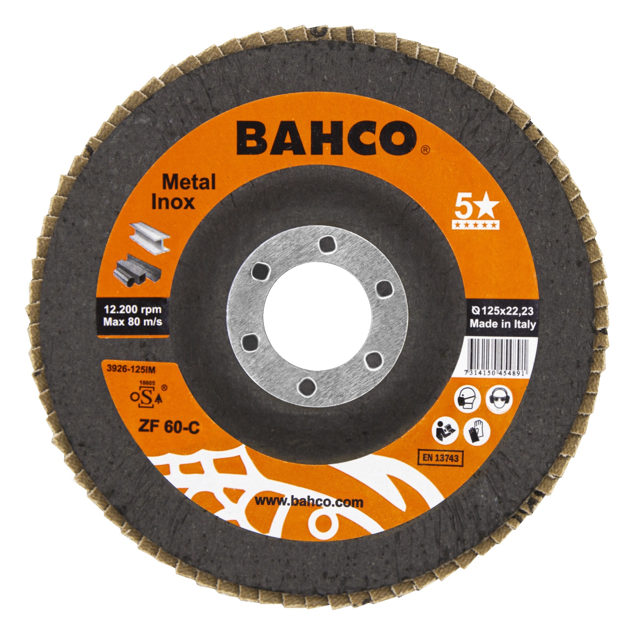 Lamellrondeller Bahco Inox&Metal; 125 mm; C40