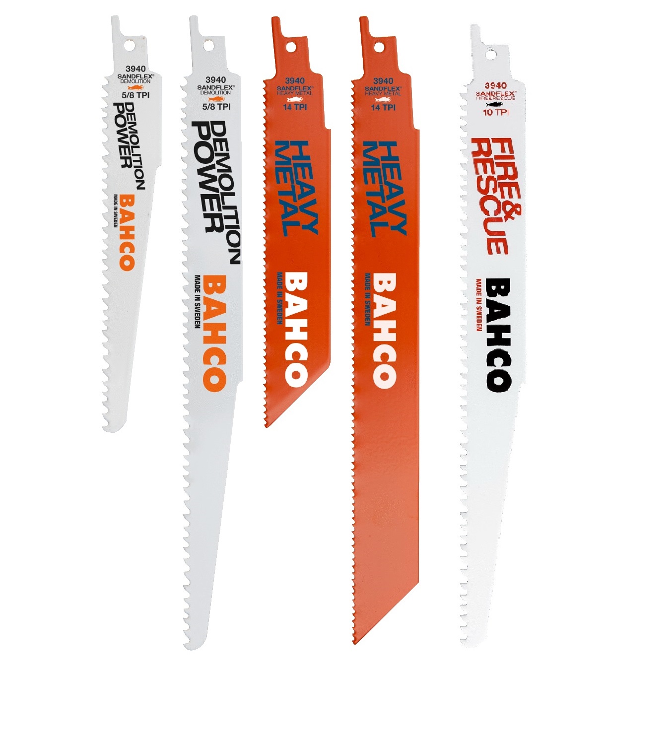 Tigersagbladsett Bahco 3940-HDD-SET-5P; 5 stk