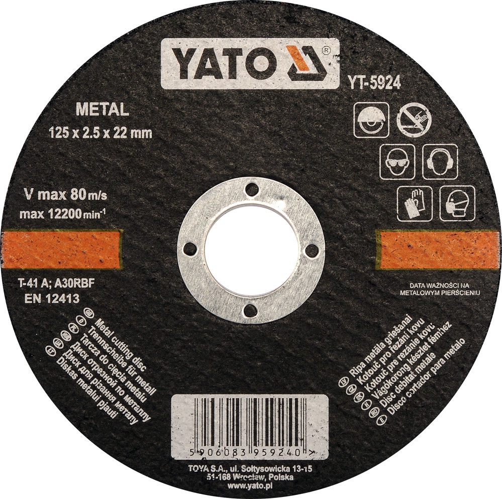 Abrasiv kappeskive Yato YT-5924; 125x2,5x22 mm