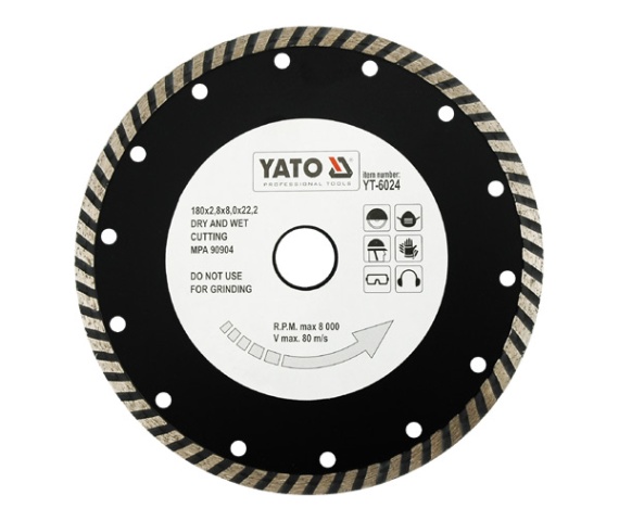 Diamantkappeskive Yato YT-6024; 180x22,2 mm