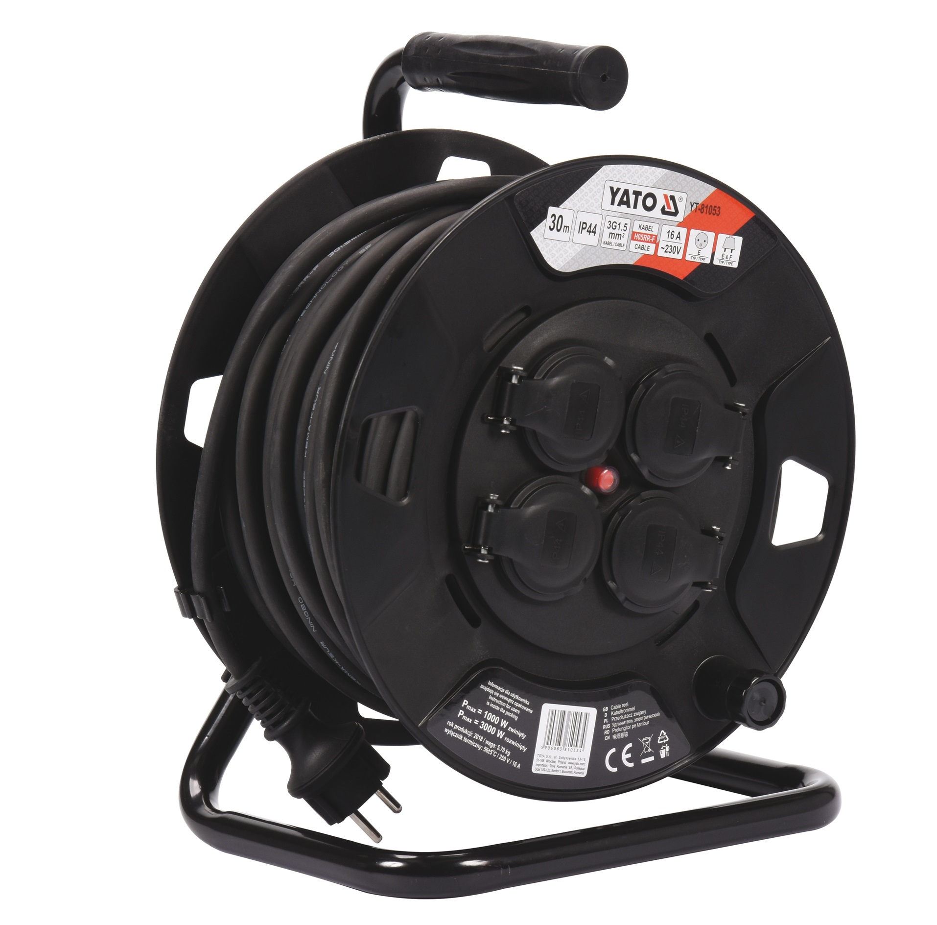 Kabeltrommel Yato YT-81053; 30 m; 3x1,5 mm²