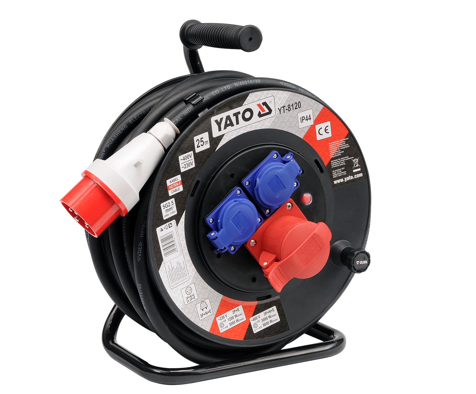 Kabeltrommel Yato YT-8120; 25 m; 5x2,5 mm²