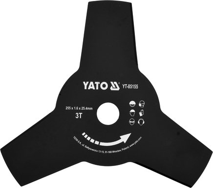 3 tannet metall kniv for ryddesag Yato YT-85155; 255x25,4 mm; Z3