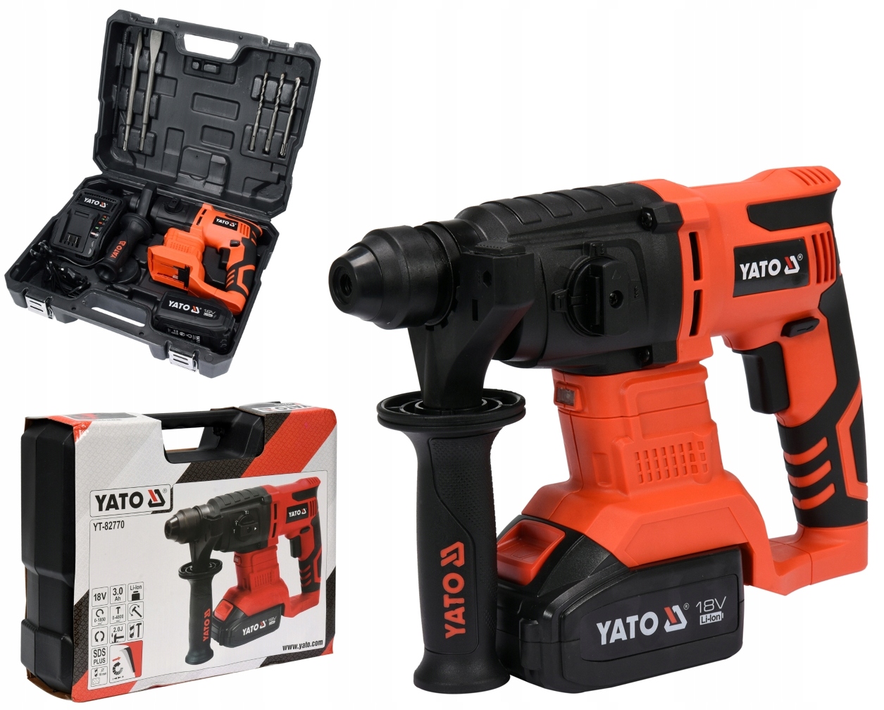 Borhammer Yato YT-82770; 2,0 J; SDS-plus; 18 V; 1x3,0 Ah batt.