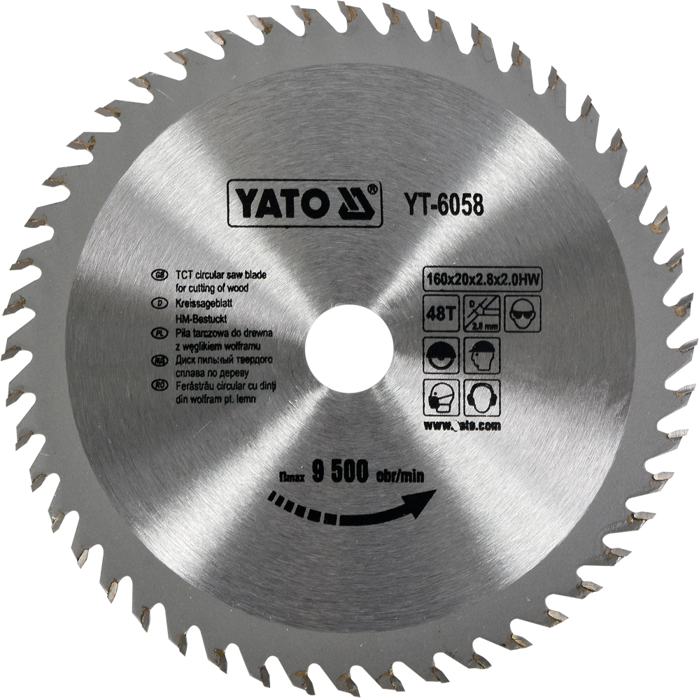 Sagblad for tre Yato YT-6058; 160x2,8x20 mm; Z48