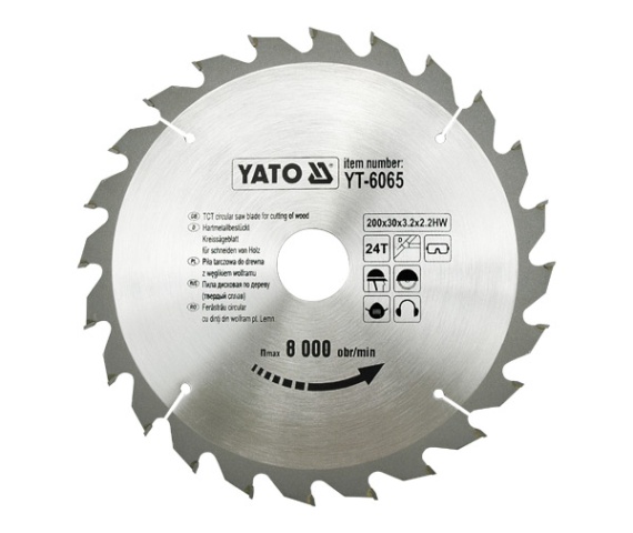 Sagblad for tre Yato YT-6065; 200x2,2x30 mm; Z24
