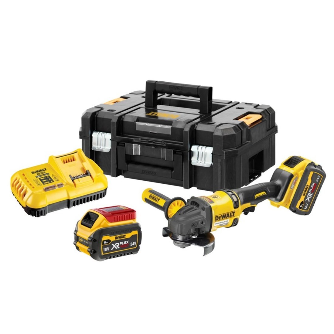 Vinkelsliper DeWalt DCG418T2-QW; 54 V; 2x6,0 Ah batt.