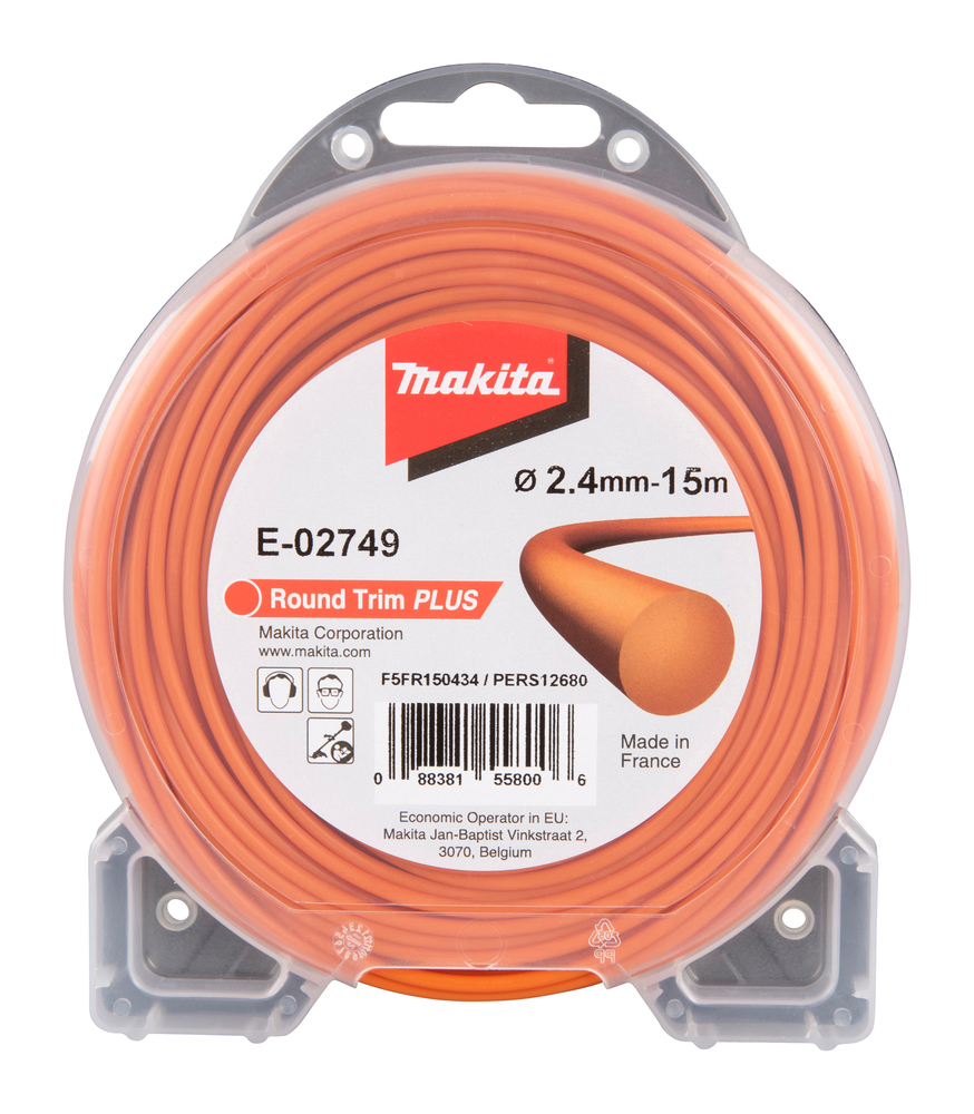 Trimmertråd Makita; 2,4 mm/15 m; rund