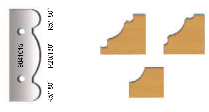 Utskiftbart skjær til fres Virutex 9841015; R=5/20; 5 180°; 2 stk