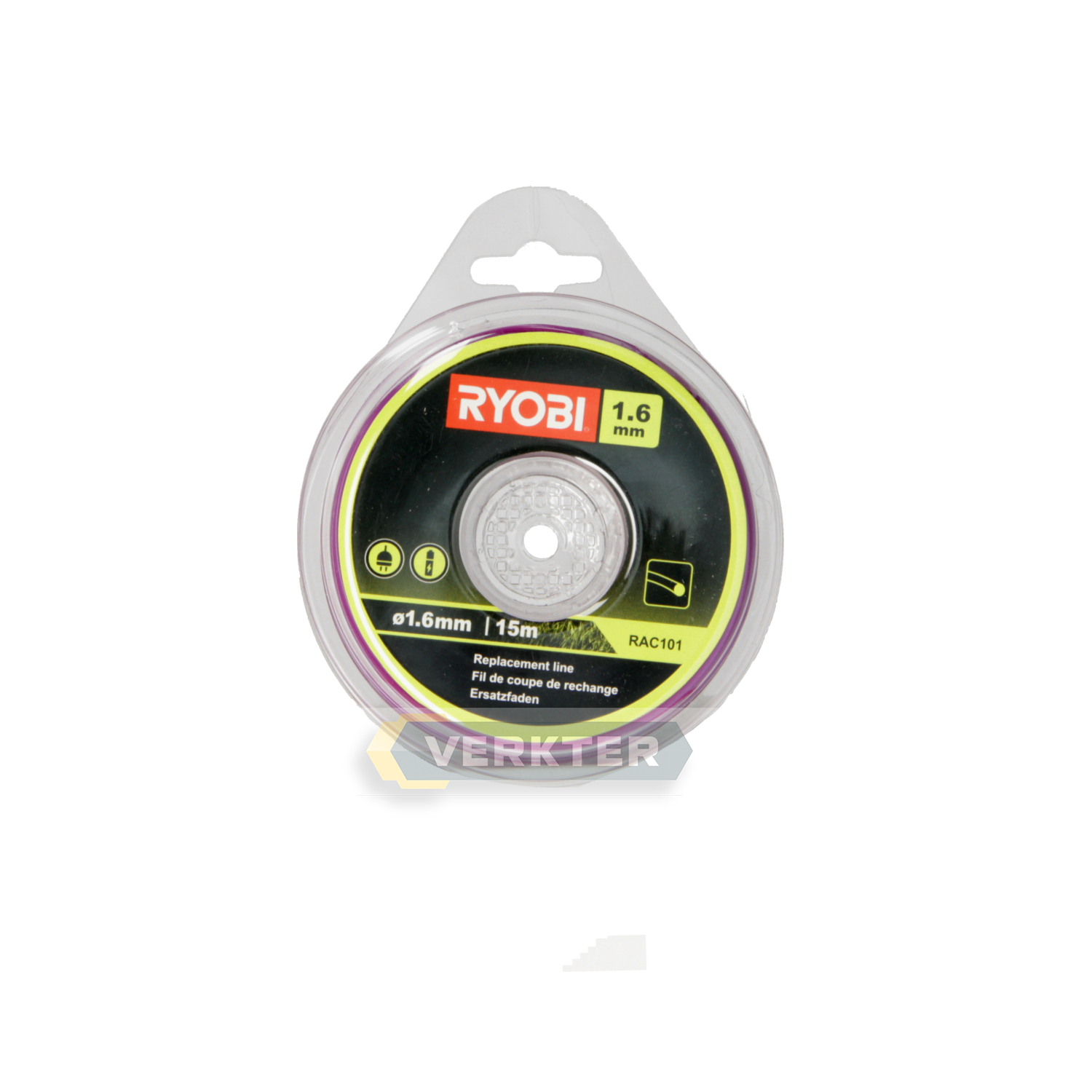 Trimmertråd Ryobi RAC101; 1,6 mm/15 m; rund