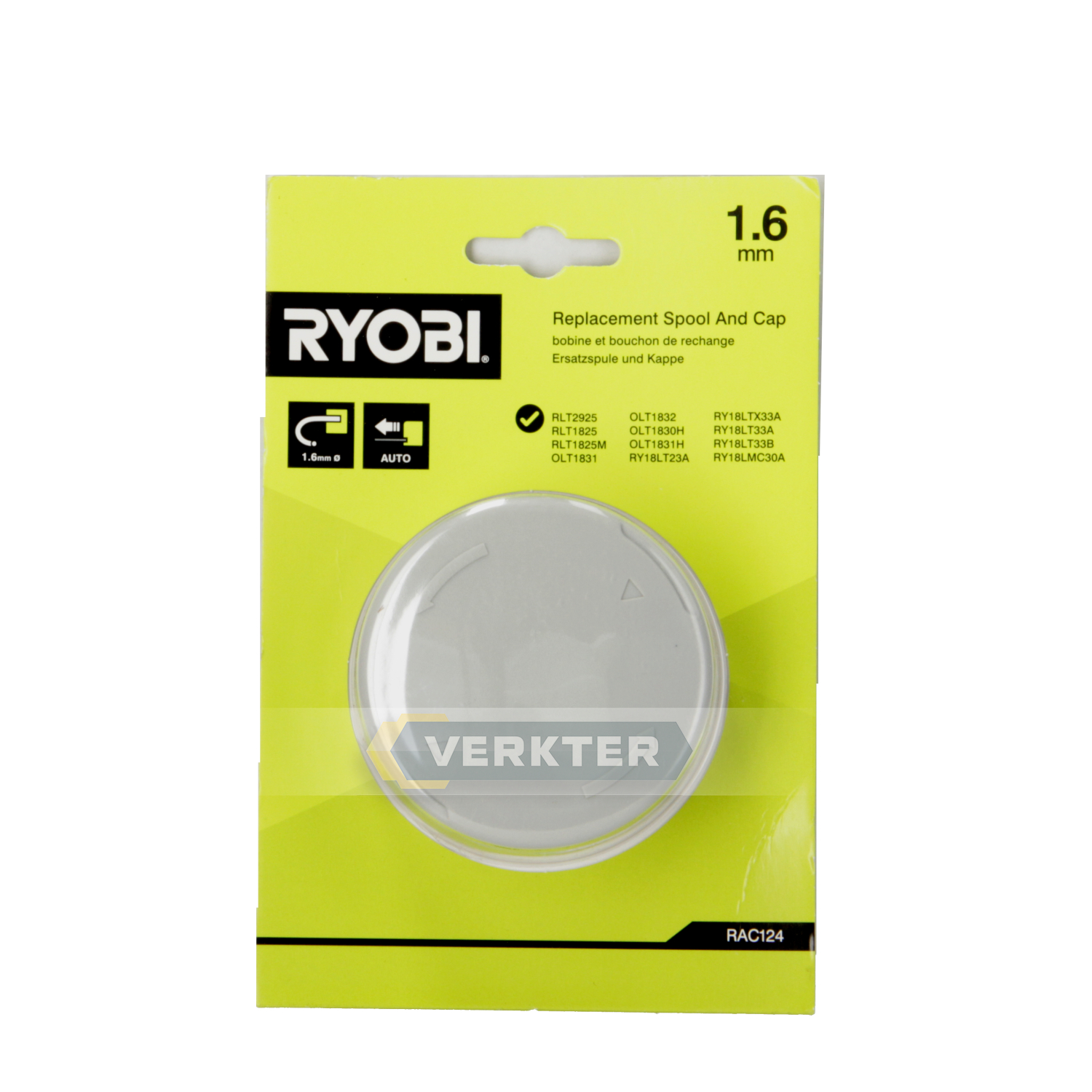 Spole med skjæretråd med automatisk trådmating  Ryobi RAC124