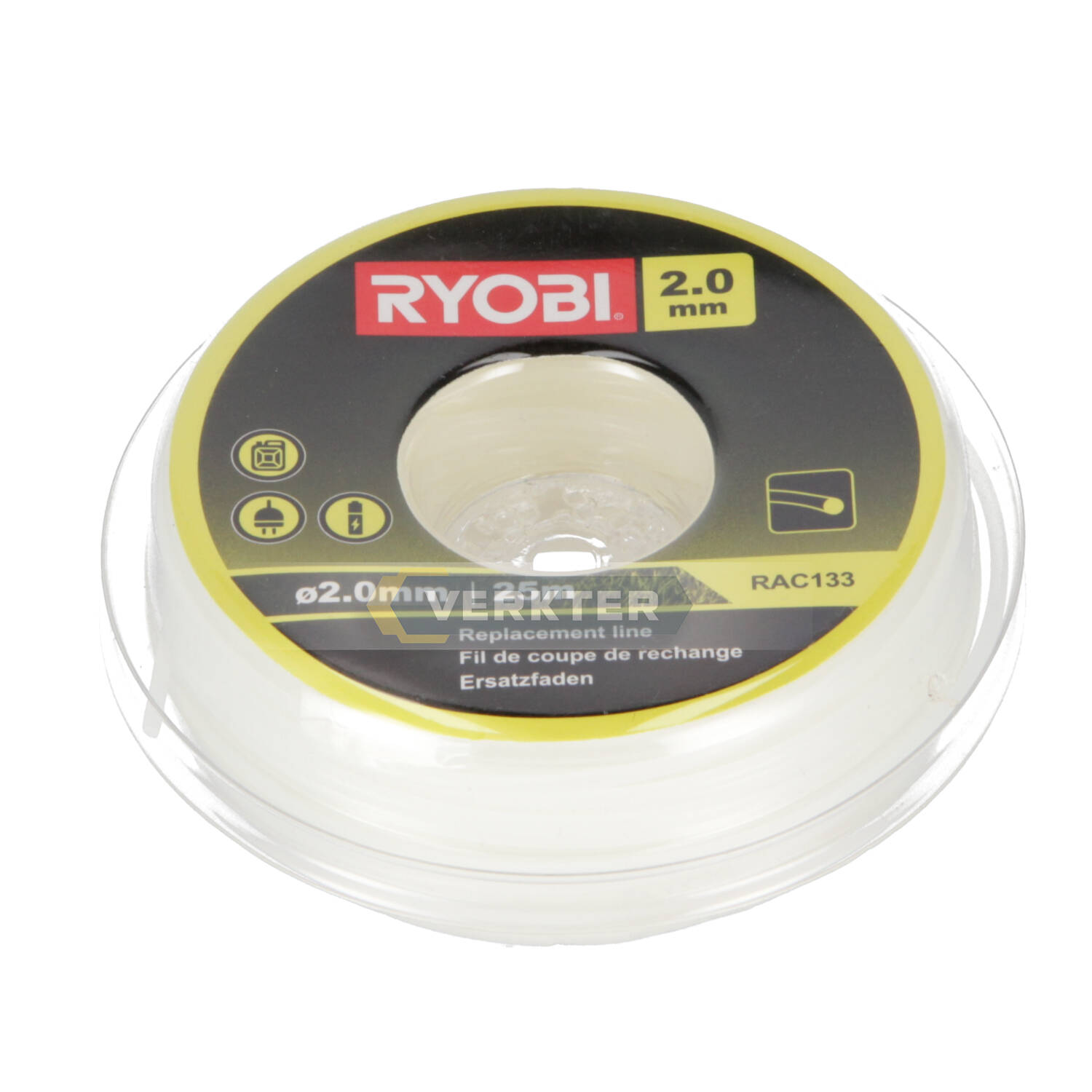 Trimmertråd Ryobi RAC133; 2,0 mm/25 m; rund