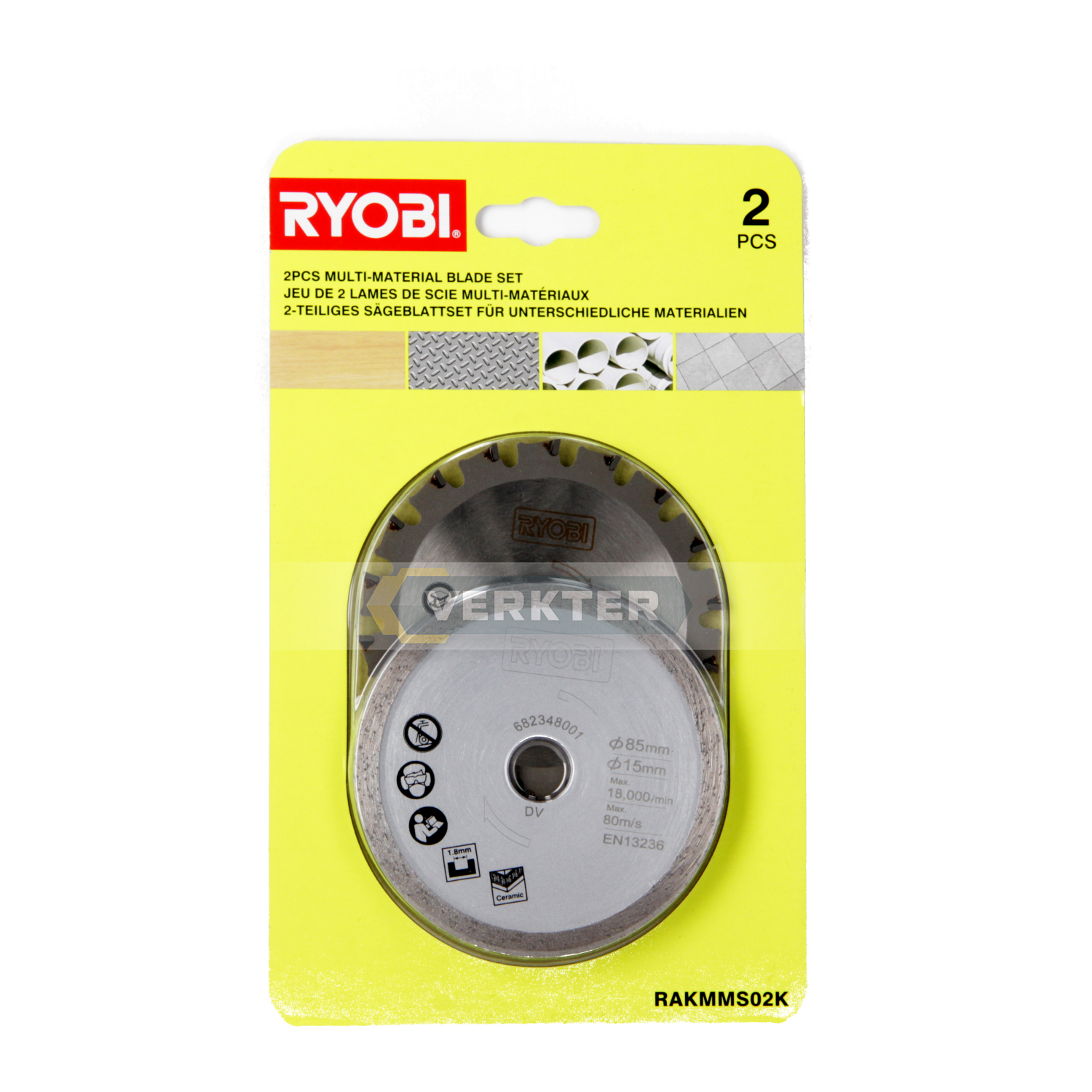 Universal sagblad Ryobi RAKMMS02K; 85x15 mm; 2 stk