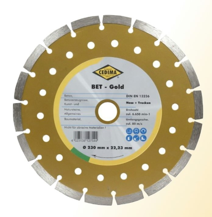Diamantkappeskive Cedima Beton Gold; 230x22,23 mm