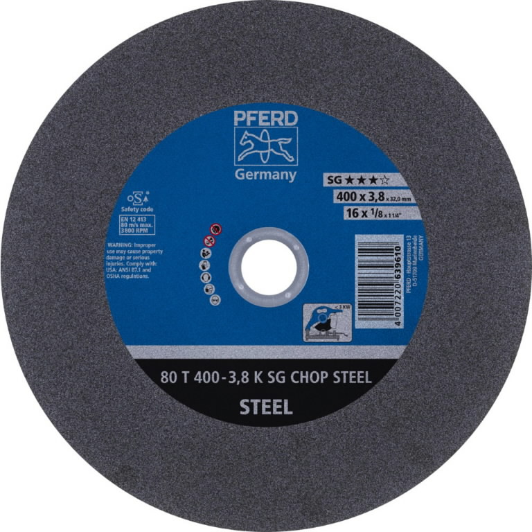 Abrasiv kappeskive Pferd Chop Steel K SG; 400x3,8x32 mm