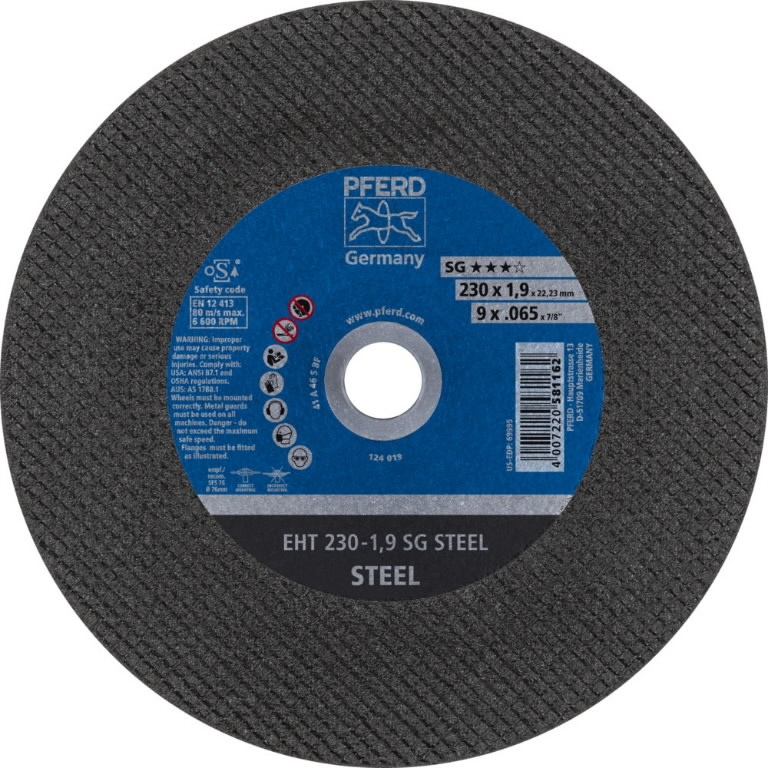 Abrasiv kappeskive Pferd SG Steel; 230x1,9x22,23 mm